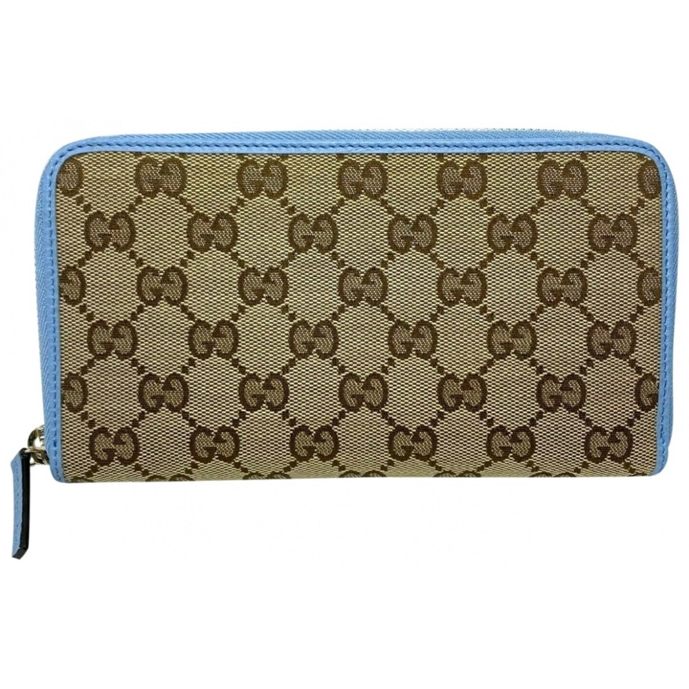 Gucci Brown and Blue Wallets GG Monogram Canvas